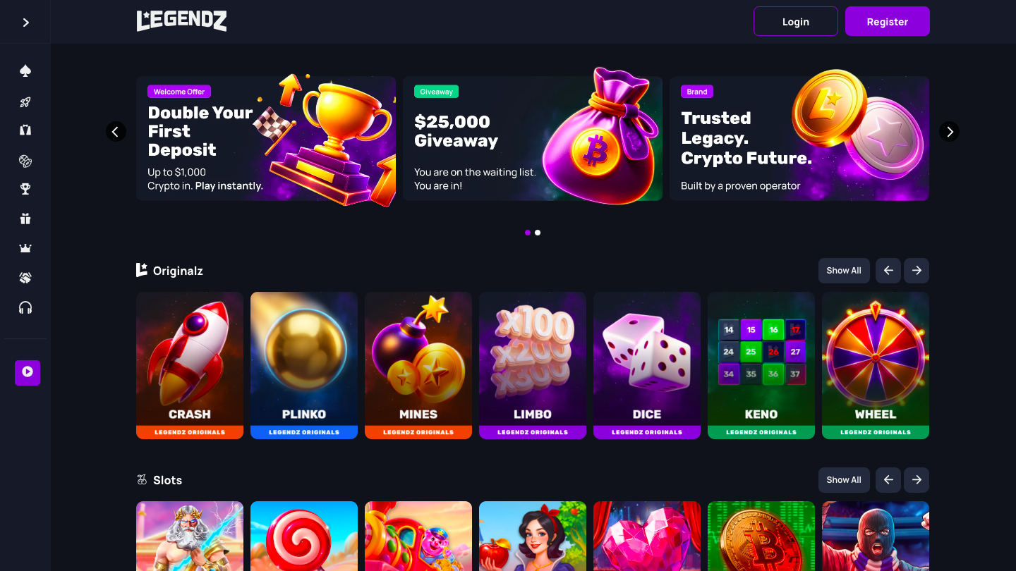 Legendz.io Home